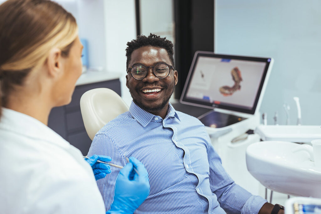 Man at the dentist office